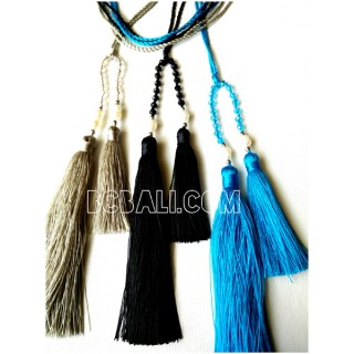 necklaces tassels beads crystal double pendant